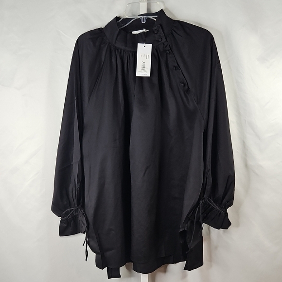 Harshman Tops - Harshman Black Bianca High Neck Women's Blouse Size 2X NWT